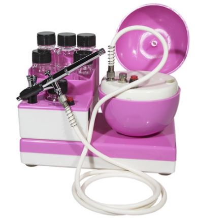 1281  аэрография  Набор для аэрографии (компрессор, аэрограф, шланг, смеситель, 6 баночек)