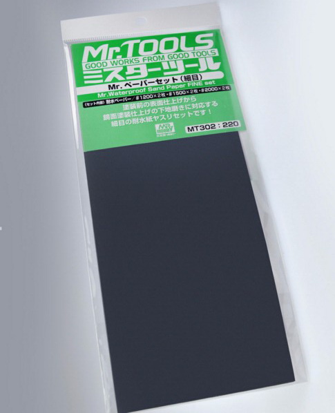 MT-302  ручной инструмент  Набор наждачной бумаги Mr.Waterproof Sand Paper: #1200/#1500/#2000
