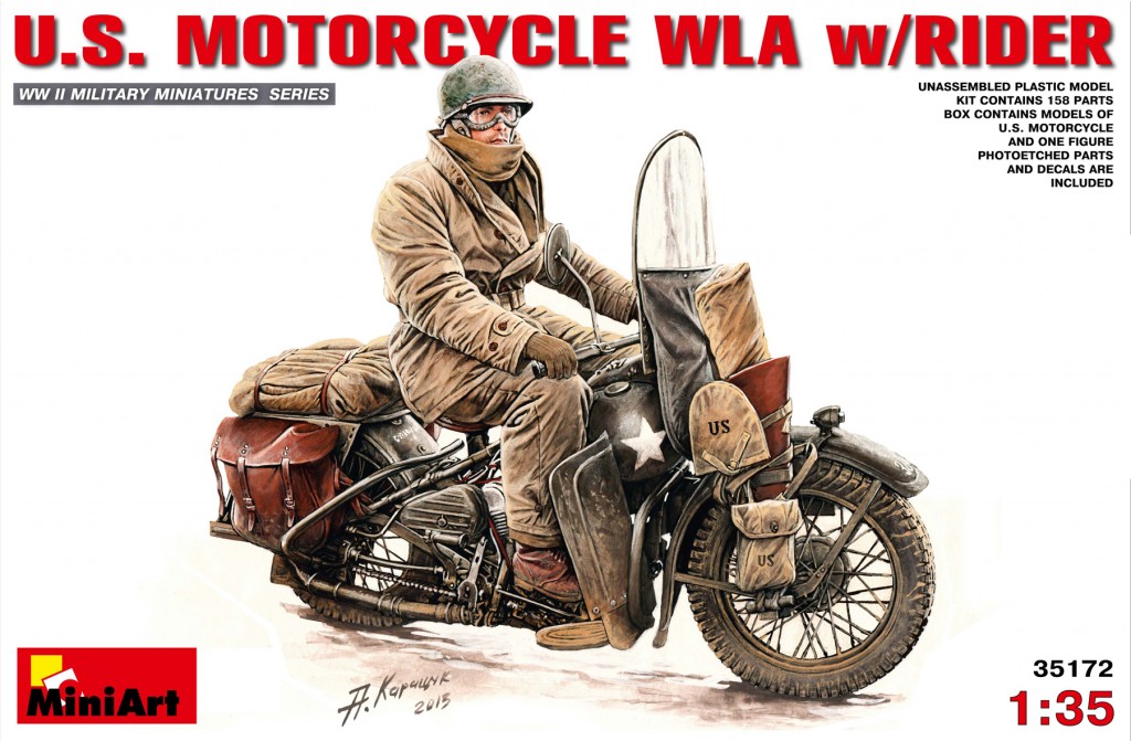 35172  техника и вооружение  U.S. MOTORCYCLE WLA w/RIDER  (1:35)