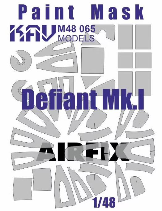 KAV M48 065  инструменты для работы с краской  Окрасочная маска на Defiant Mk.I (Airfix)  (1:48)