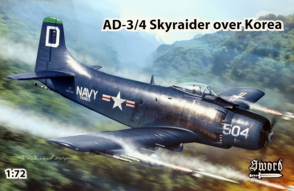 72151  авиация  AD-3/4 Skyraider over Korea (1:72)