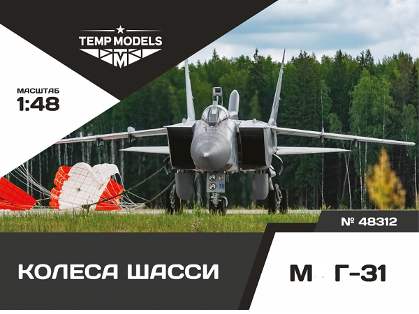 48312  дополнения из смолы  Колеса шасси М&Г-31  (1:48)