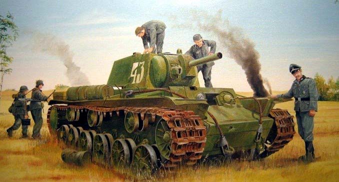 01565  техника и вооружение  Soviet KV-8 Heavy Tank  (1:35)