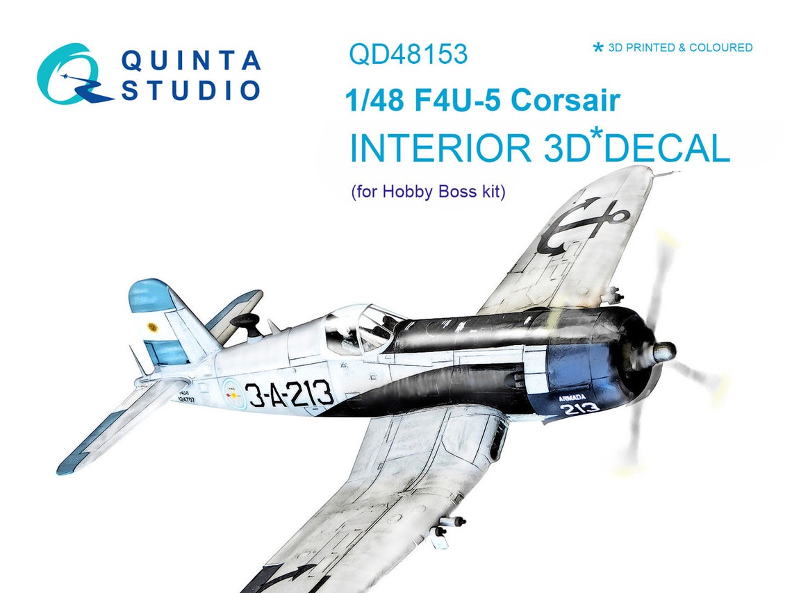 QD48153  декали  3D Декаль интерьера кабины F4U-5 (Hobby Boss)  (1:48)