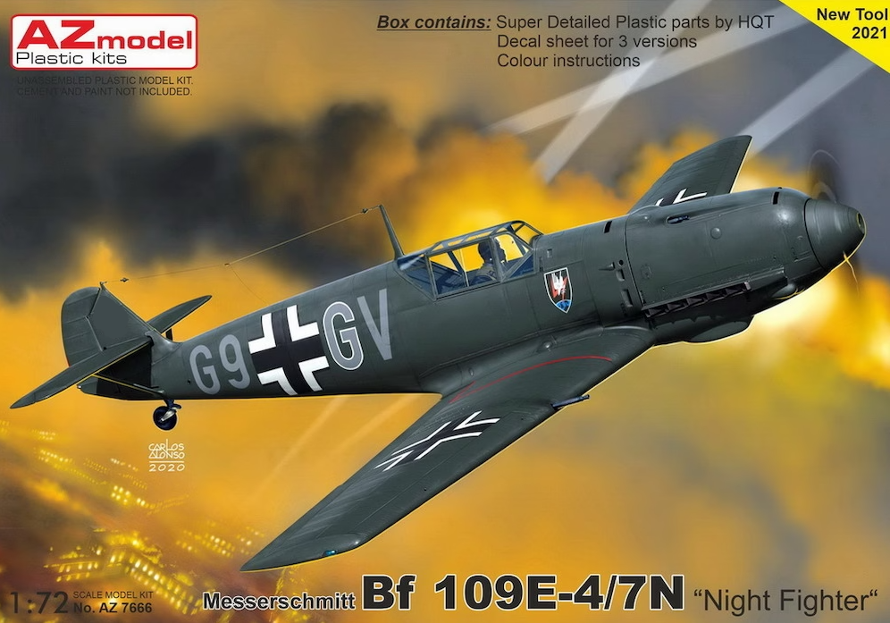 AZ7666  авиация  Messerschmitt Bf 109E-4/7N "Night Fighter"  (1:72)