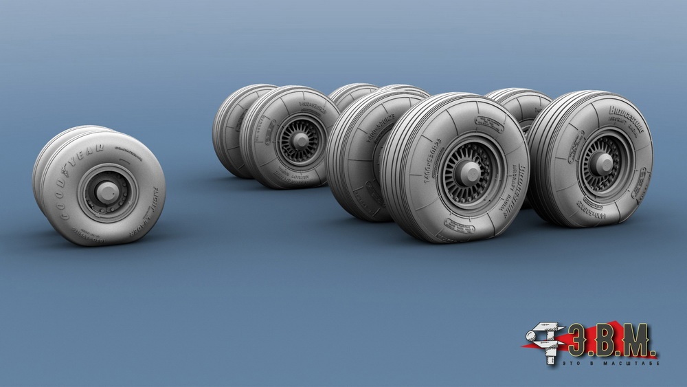 RS144007  дополнения из смолы  Airbus A330 колеса шасси с пассивной вентиляцией  (1:144)