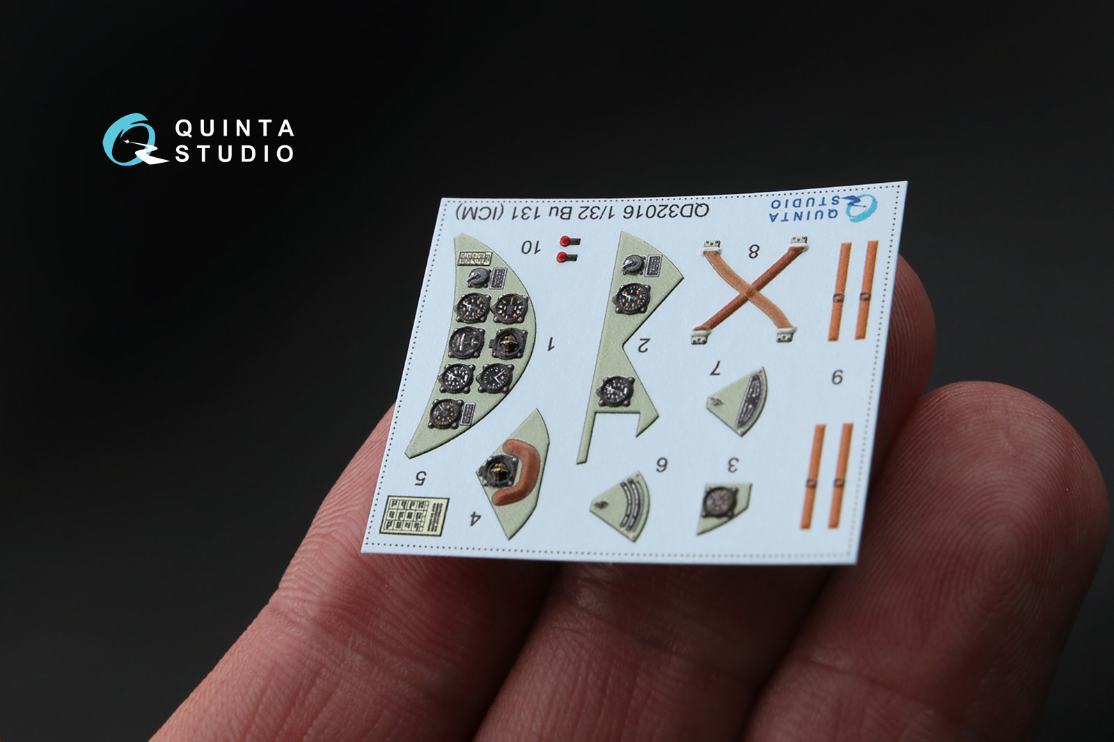 QD32016  декали  3D Декаль интерьера кабины Bu 131 (ICM)  (1:32)