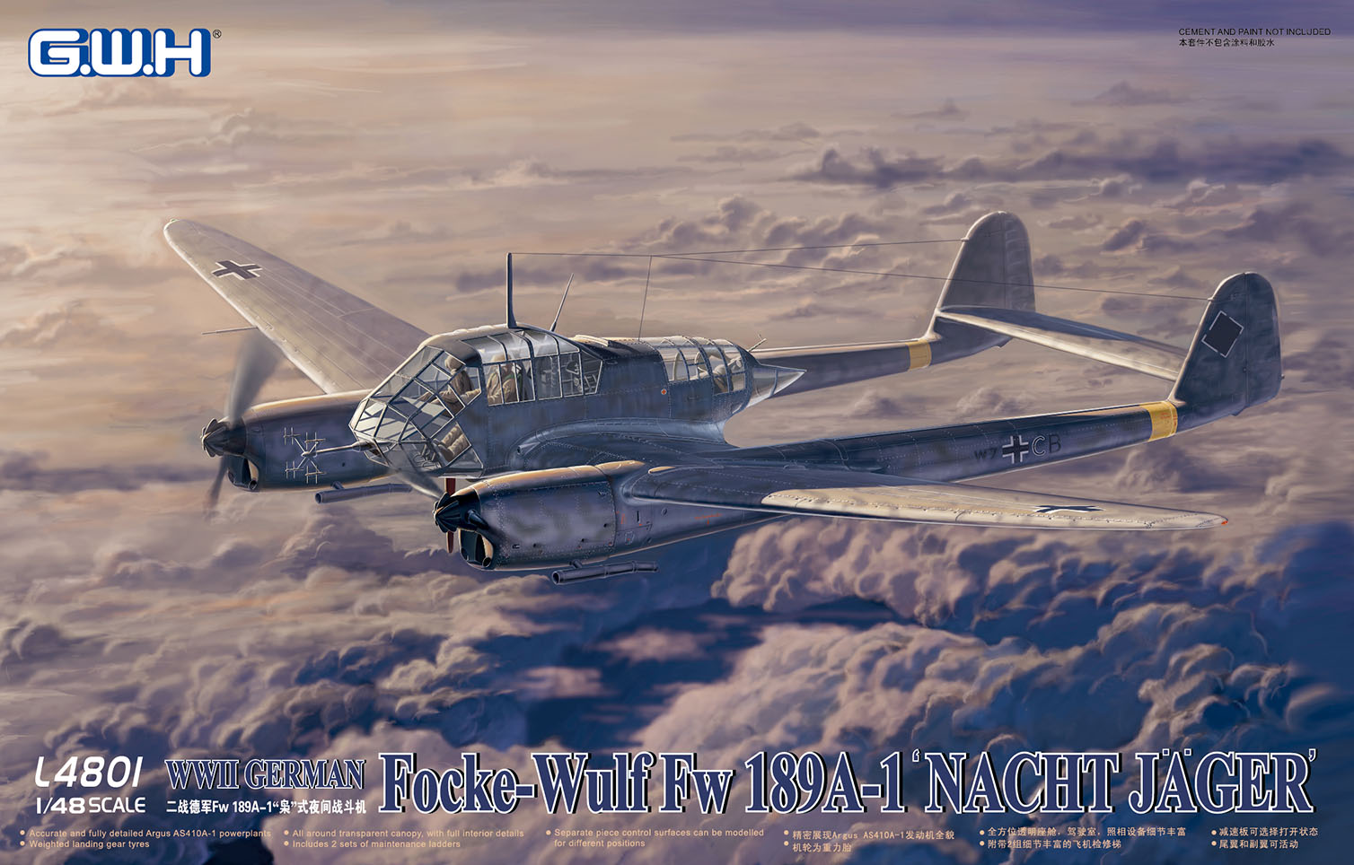 L4801  авиация  FW189 A-1 "NACHT JAGER"  (1:48)