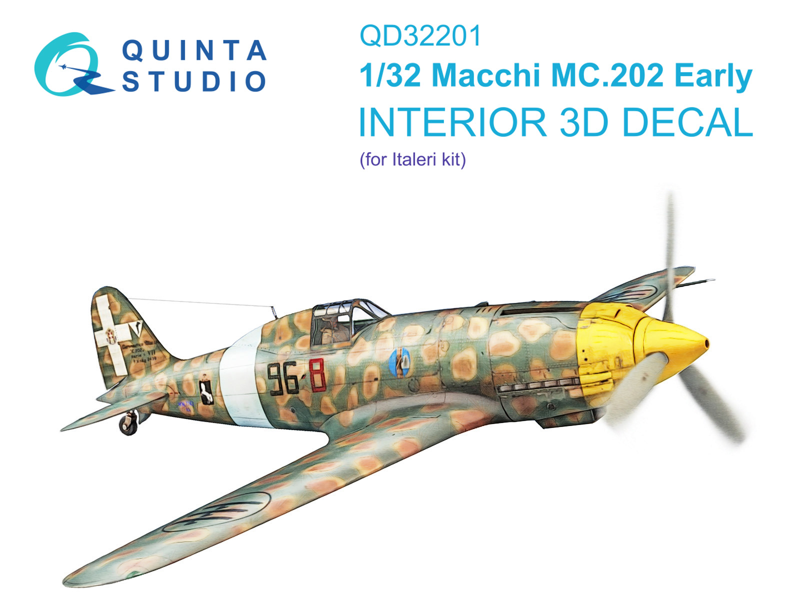 QD32201  декали  3D Декаль интерьера кабины Macchi MC.202 Folgore ранний (Italeri)  (1:32)