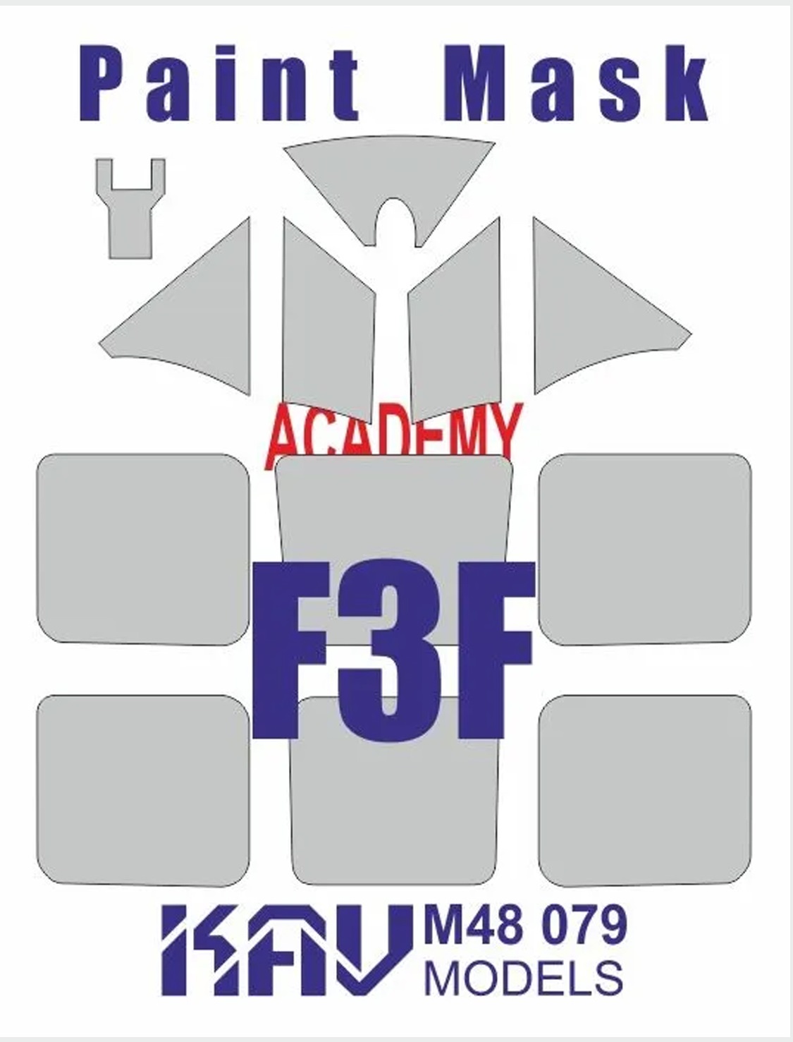 KAV M48 079  инструменты для работы с краской  Окрасочная маска на Grumman F3F (Academy)  (1:48)