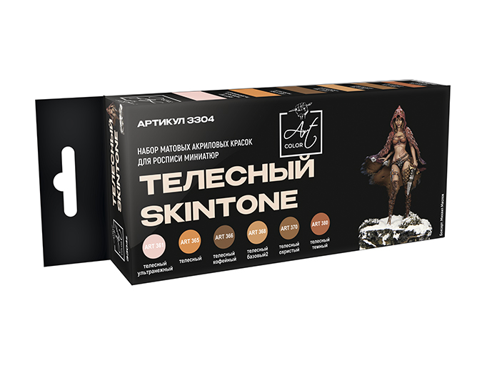 3304  краска  Pacific88 Набор красок Art color Телесный (Skintone), 6шт., арт.3304
