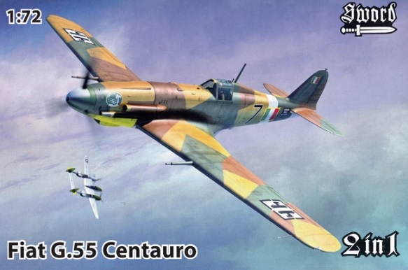 72104  авиация  Fiat G.55 Centauro (2 модели в коробке)  (1:72)