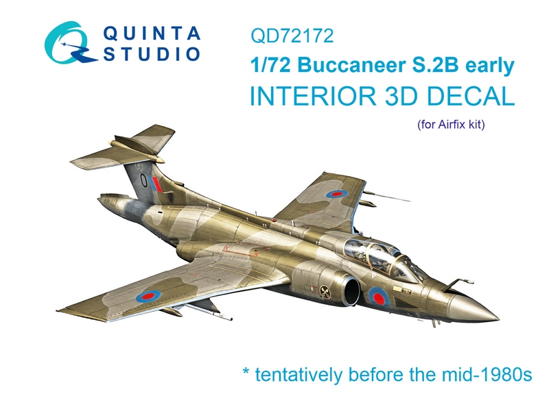 QD72172  декали  3D Декаль интерьера кабины Blackburn Buccanneer S.2B Early (Airfix)  (1:72)