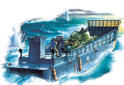 84817  флот  WW2 LCM 3 USN Vehicle Landing Craft  (1:48)