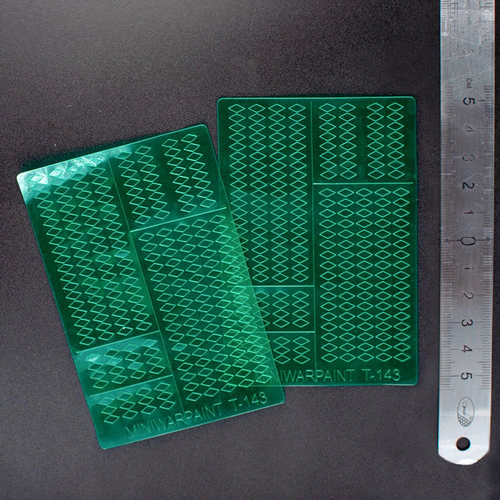 T-143  инструменты для работы с краской  Трафарет окрасочный ромбы, размер S, 3х6мм