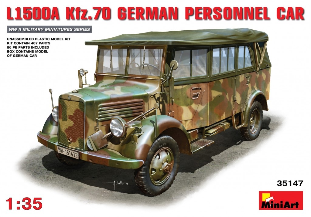 35147  техника и вооружение  L1500A Kfz.70 GERMAN PERSONNEL CAR  (1:35)