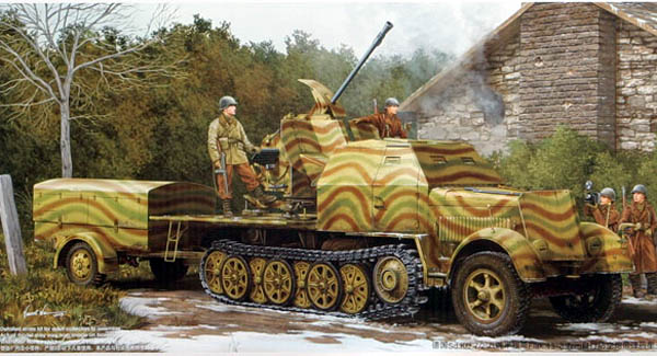 01527  техника и вооружение  ЗСУ  German 3,7cm Flak 43 Auf Selbstfahrlafette (Sd.Kfz.7/2)  (1:35)