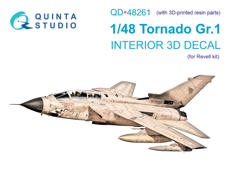 QD+48261  декали  3D Декаль интерьера кабины  Tornado GR.1 (Revell) (с 3D-печатными деталями) (1:48)