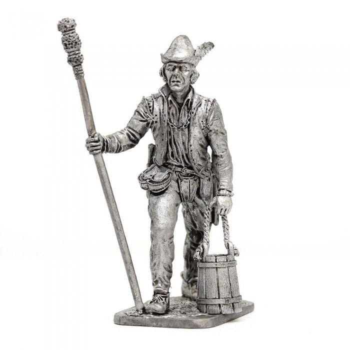 267 M  миниатюра  Артиллерист с банником и ведром. Зап. Европа, 15 век