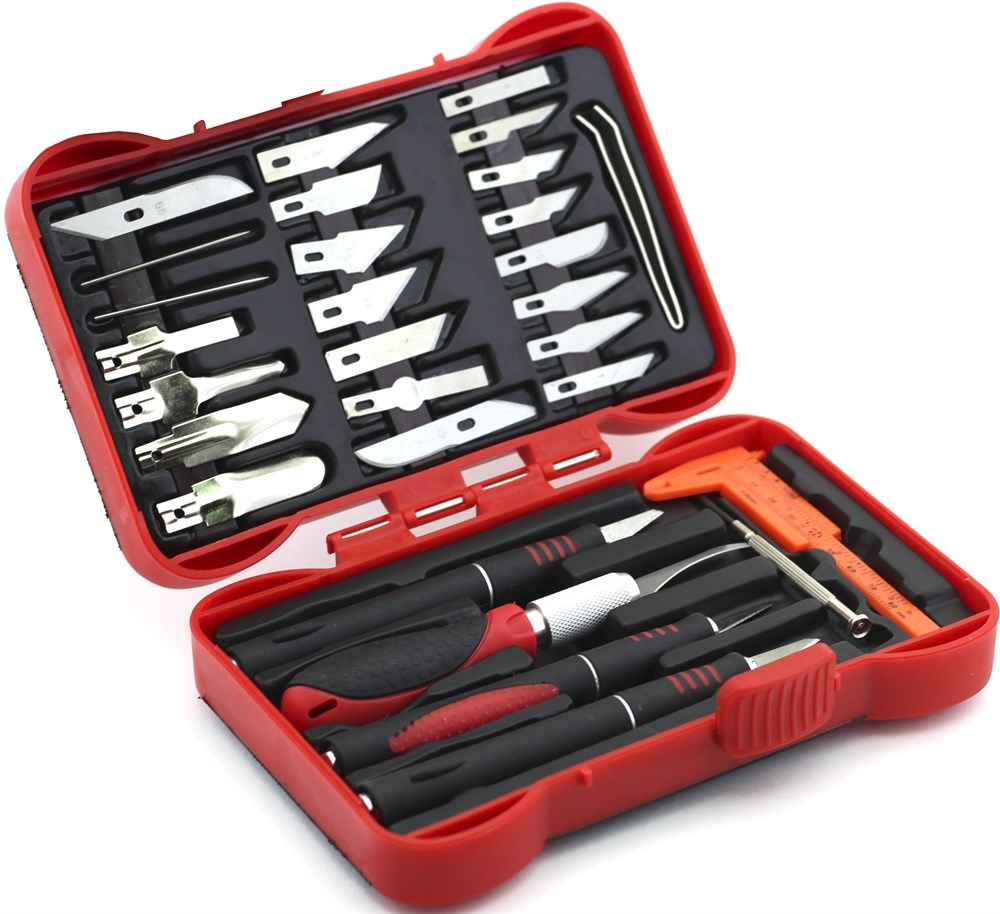 4009  ручной инструмент  Набор Ножей с цанговым зажимом (алюминий) 33 предмета