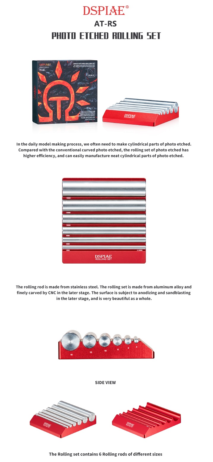 AT-RS  ручной инструмент  Инструмент для изгиба травления Photo Etched Rolling Set
