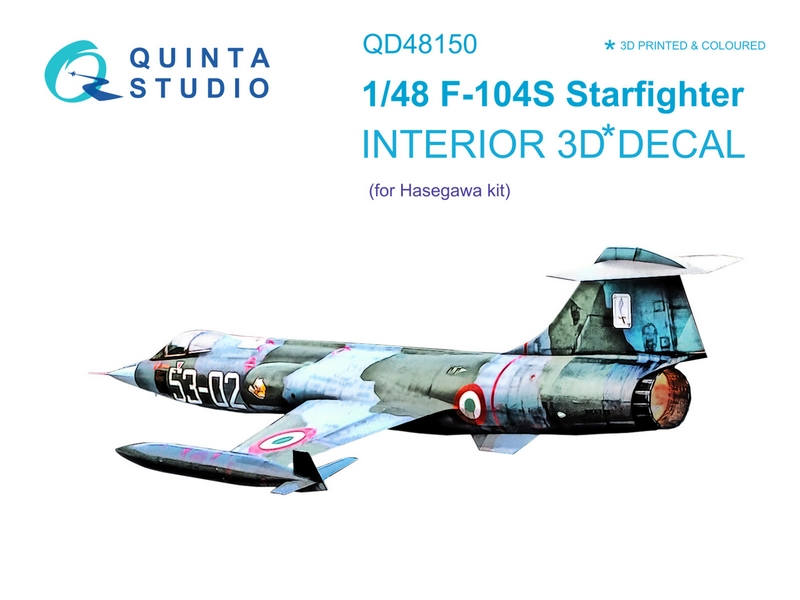 QD48150  декали  3D Декаль интерьера кабины  F-104S (Hasegawa)  (1:48)