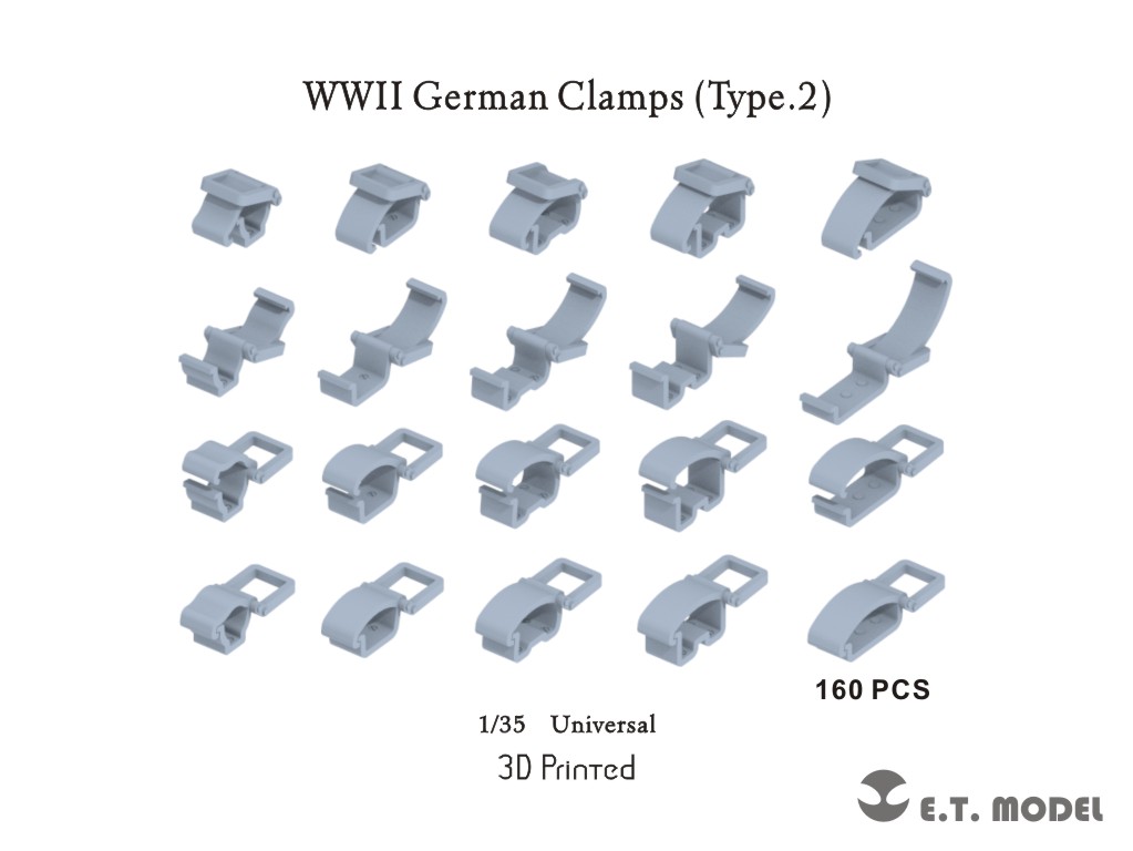 P35-278  дополнения из смолы  WWII German Clamps (Type 2) (Universal)  (1:35)