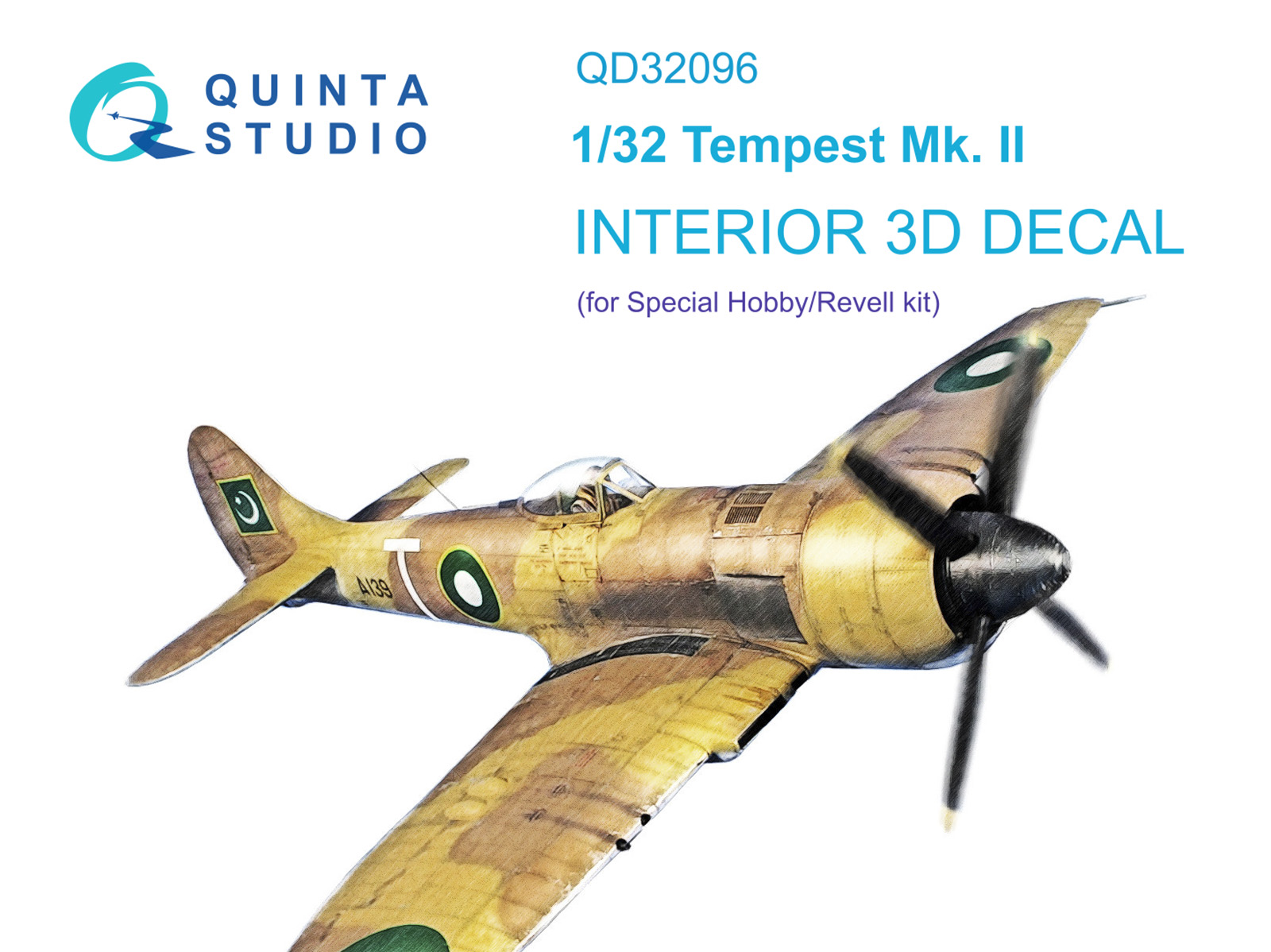 QD32096  декали  3D Декаль интерьера кабины Tempest Mk.II (Special Hobby/Revell)  (1:32)