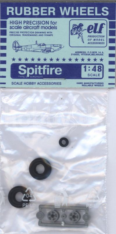 4804  дополнения из пластика  Rubber Wheels. SpitFire Mk1.-V.  (1:48)