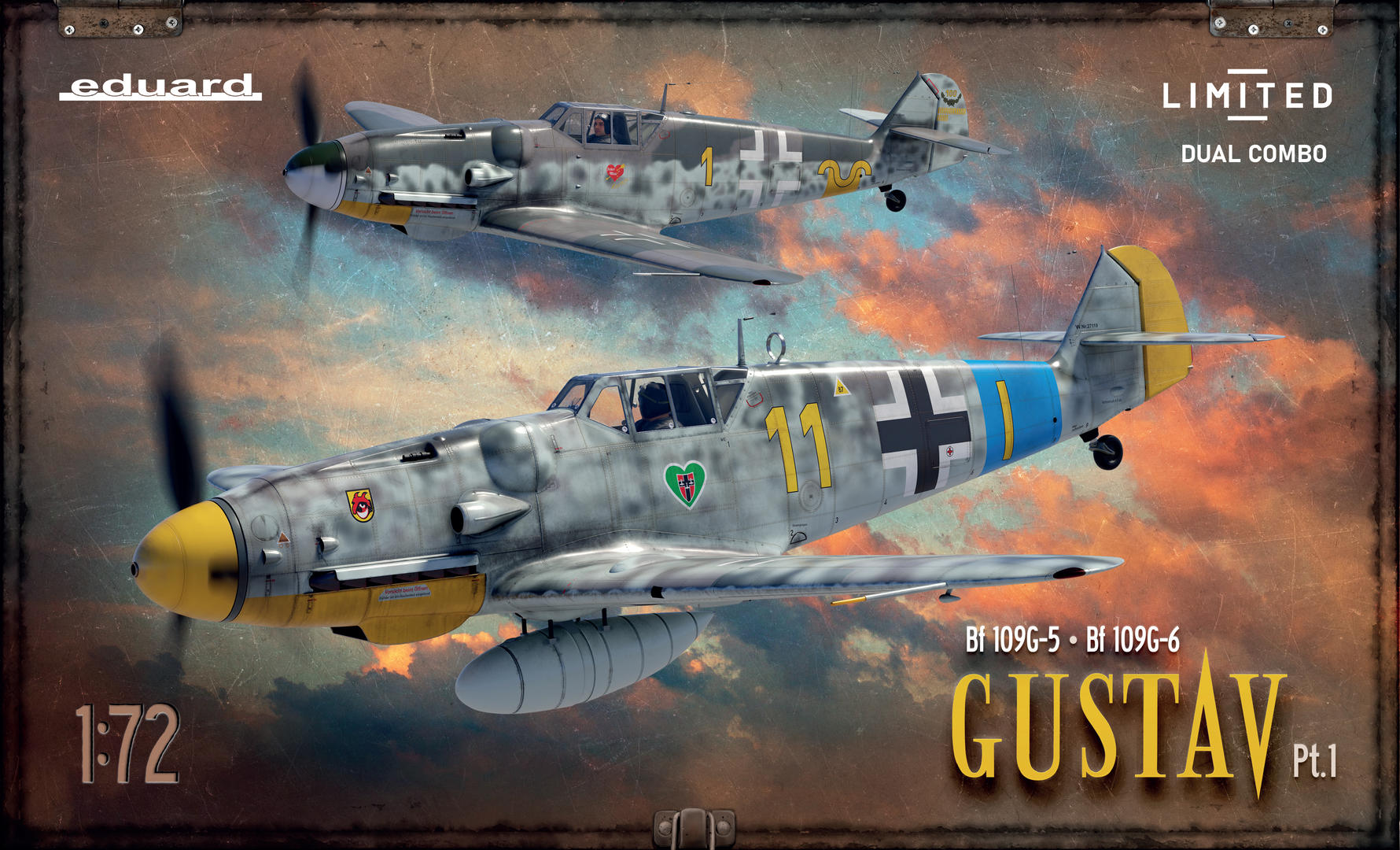 2144  авиация  Limited Dual Combo Gustav Pt. 1 Bf 109 G-5 & G-6  (1:72)