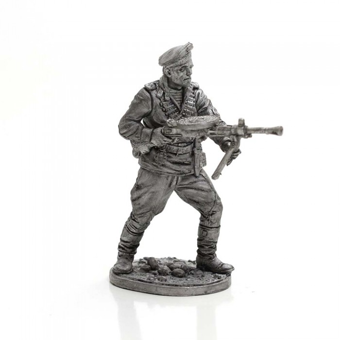 WW2-15  миниатюра  Краснф-тец мрск. пехоты Чрн. флота с пулемётом ДП. 1943-45 гг. СССР
