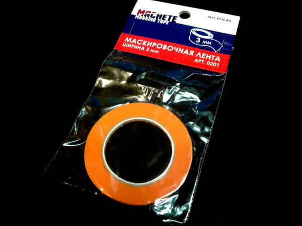 0201  инструменты для работы с краской  Маскирующая лента, ширина 3мм