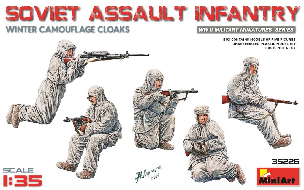 35226  фигуры  SOVIET ASSAULT INFANTRY WINTER CAMOUFLAGE CLOAKS  (1:35)