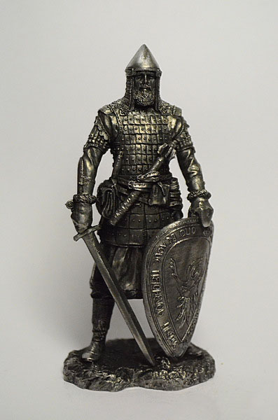 EK-75-09  миниатюра  Воин старшей дружины белозерских князей, 14 век.