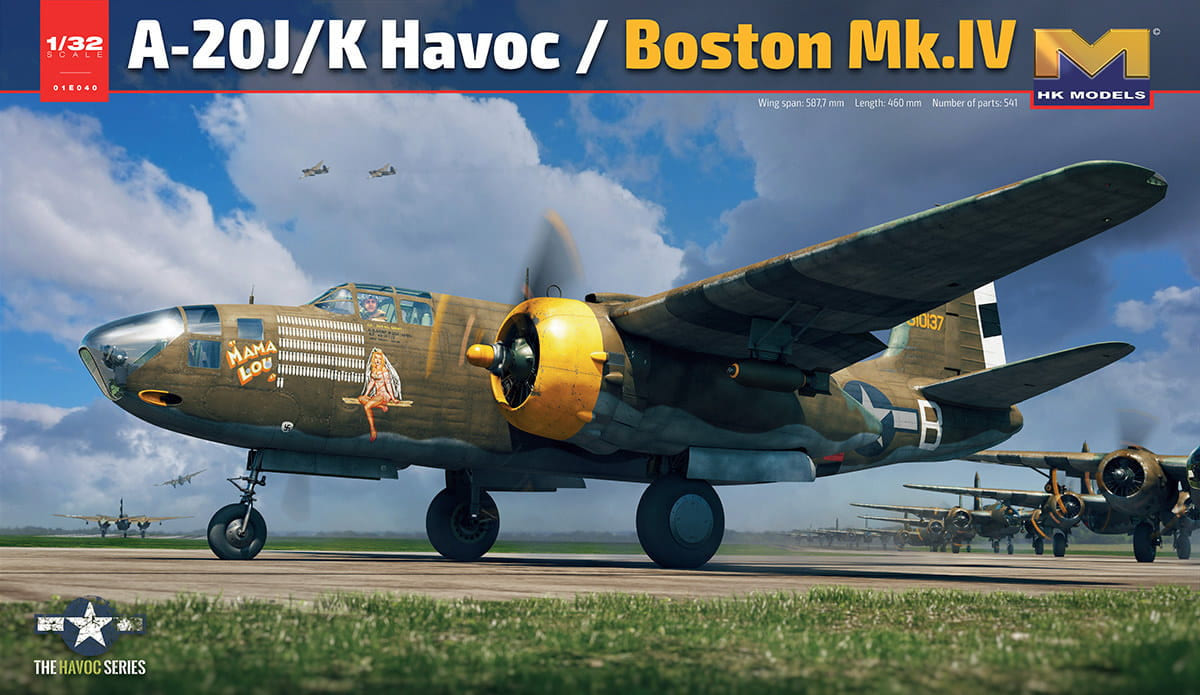 01E040  авиация  A-20J/K Havoc / Boston Mk.IV  (1:32)