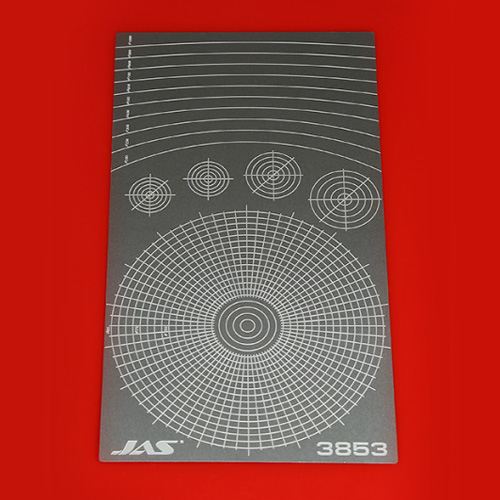 3853  инструменты для работы с краской  Трафарет для вырезания кругов.