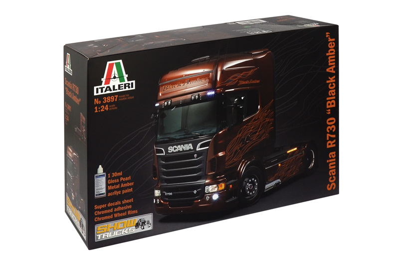 3897  автомобили и мотоциклы  SCANIA R730 Black Amber  (1:24)