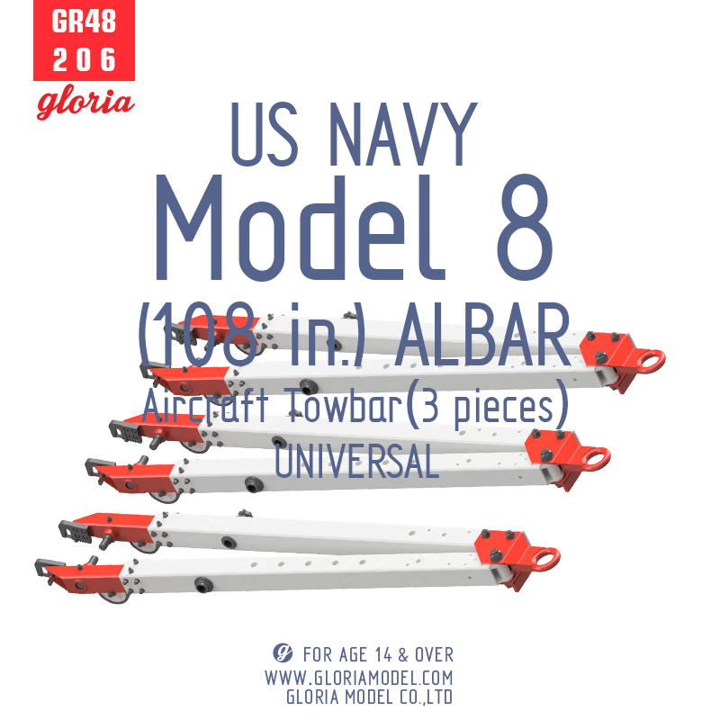 GR48206  дополнения из смолы  US Navy Model 8 (108 in.) ALBAR Aircraft Towbar (3шт)  (1:48)