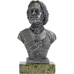 BustMet1/10-05  миниатюра  Бюст  Петр I  (плюс коробка)  (1:10)