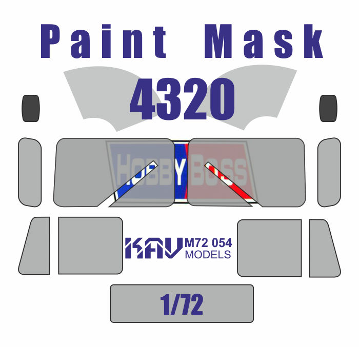 KAV M72 054  инструменты для работы с краской  Маска на Урал завод-4320 (Hobby Boss)  (1:72)