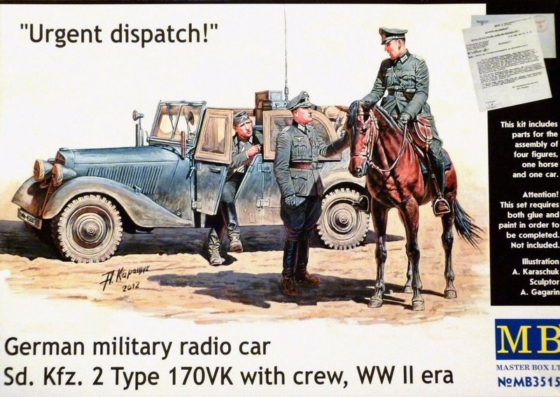 MB35151  техника и вооружение  German military radio car Sd.Kfz.2 Type 170VK with crew, WW I  (1:35)