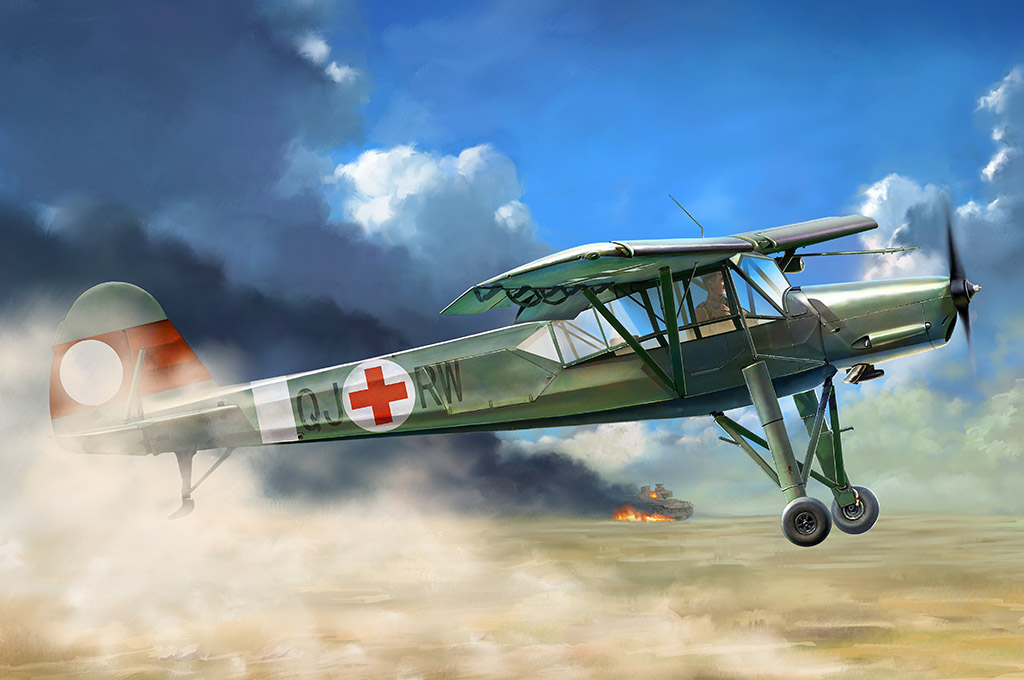 80182  авиация  Fieseler Fi-156 D-1 Storch  (1:35)