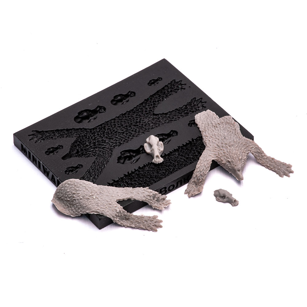 T-105  материалы для диорам  Молд волчьи шкуры и черепа, размер S