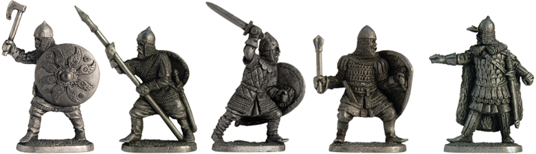 kit-40-5  миниатюра  набор из 5 солдатиков "Русские воины"