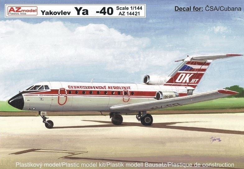AZ14421  авиация  Jak-40 CSA/Cubana  (1:144)