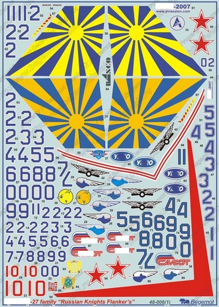 48006  декали  С-27 "Русские Витязи"  (1:48)