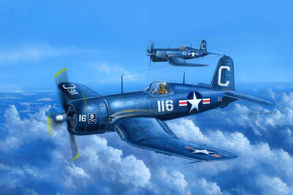 80386  авиация  F4U-4 Corsair early version  (1:48)