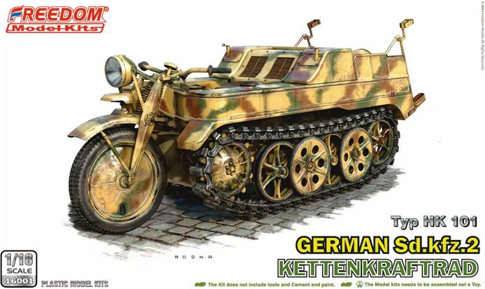 16001  техника и вооружение  Sd.Kfz. 2 Kettenkraftrad  (1:16)