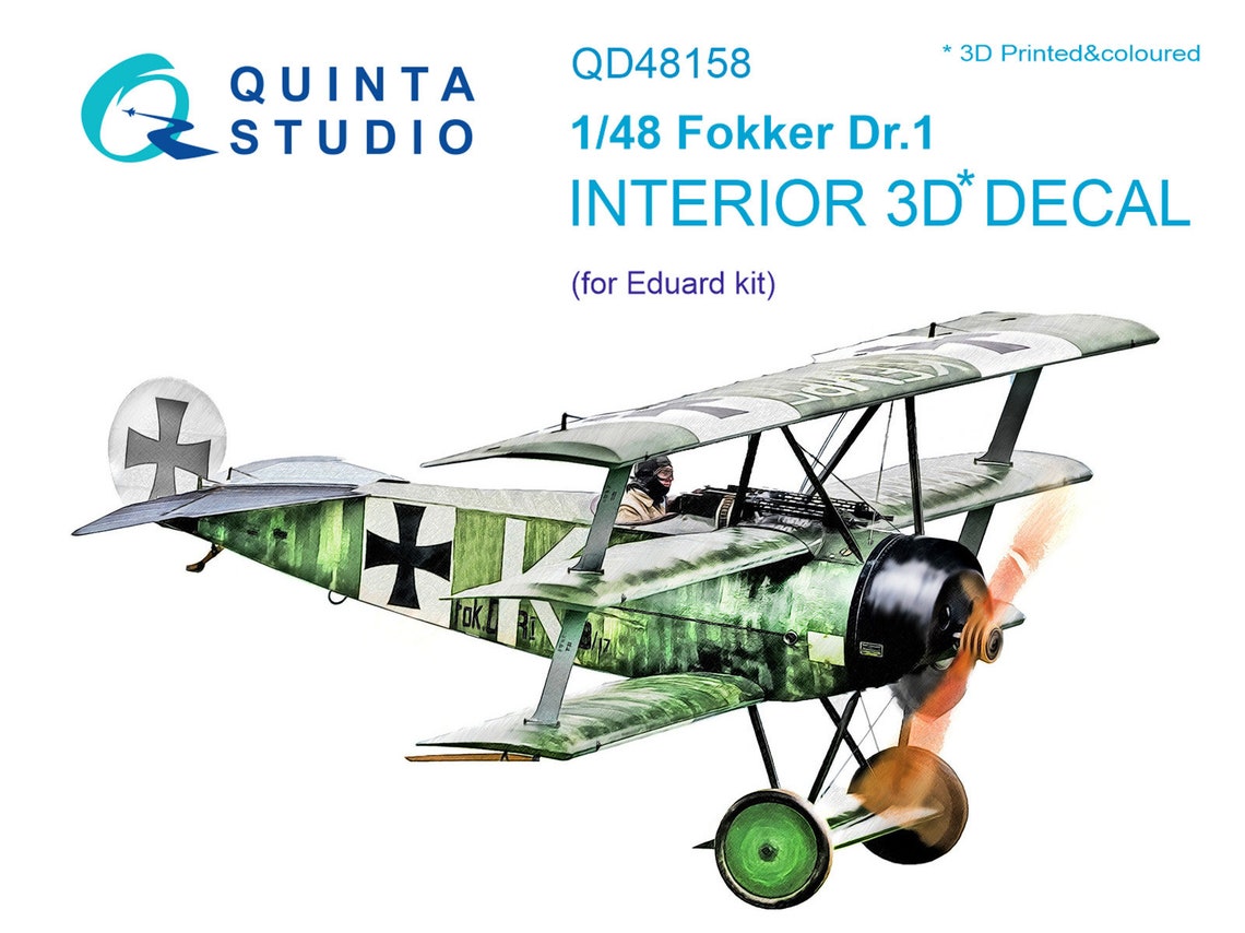 QD48158  декали  3D Декаль интерьера кабины Fokker Dr.1 (Eduard)  (1:48)