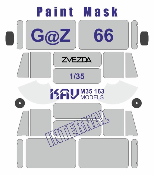 KAV M35 163  маски окрасочные  Окрасочная маска на Г@З-66 (Звезда)  (1:35)